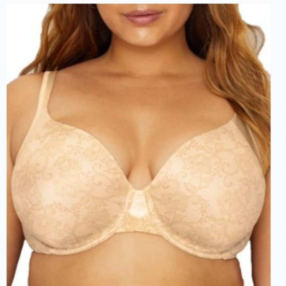 PLAYTEX SECRETS INCREDIBLY SMOOTH T-SHIRT BRA | LIGHT BEIGE/NUDE LACE |UNDERWIRE